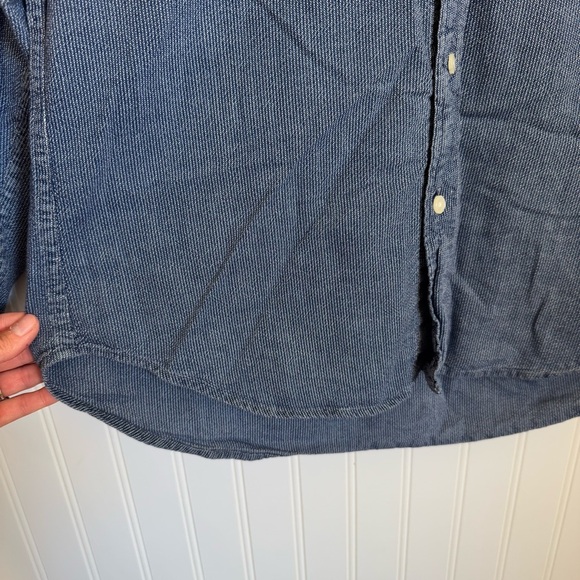 J. Crew Mercantile Blue Button Down Long Sleeve 100% Cotton Short Men’s Medium - Picture 4 of 11